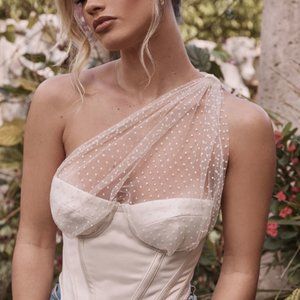 House of CB KIM Ivory Draped Tulle Corset